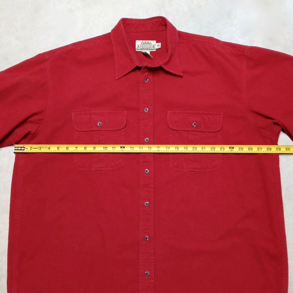 Lot of 2 Cabela's Chamois Shirts Mens Size 2XL Tall Deerskin Soft Black Red - Picture 6 of 10